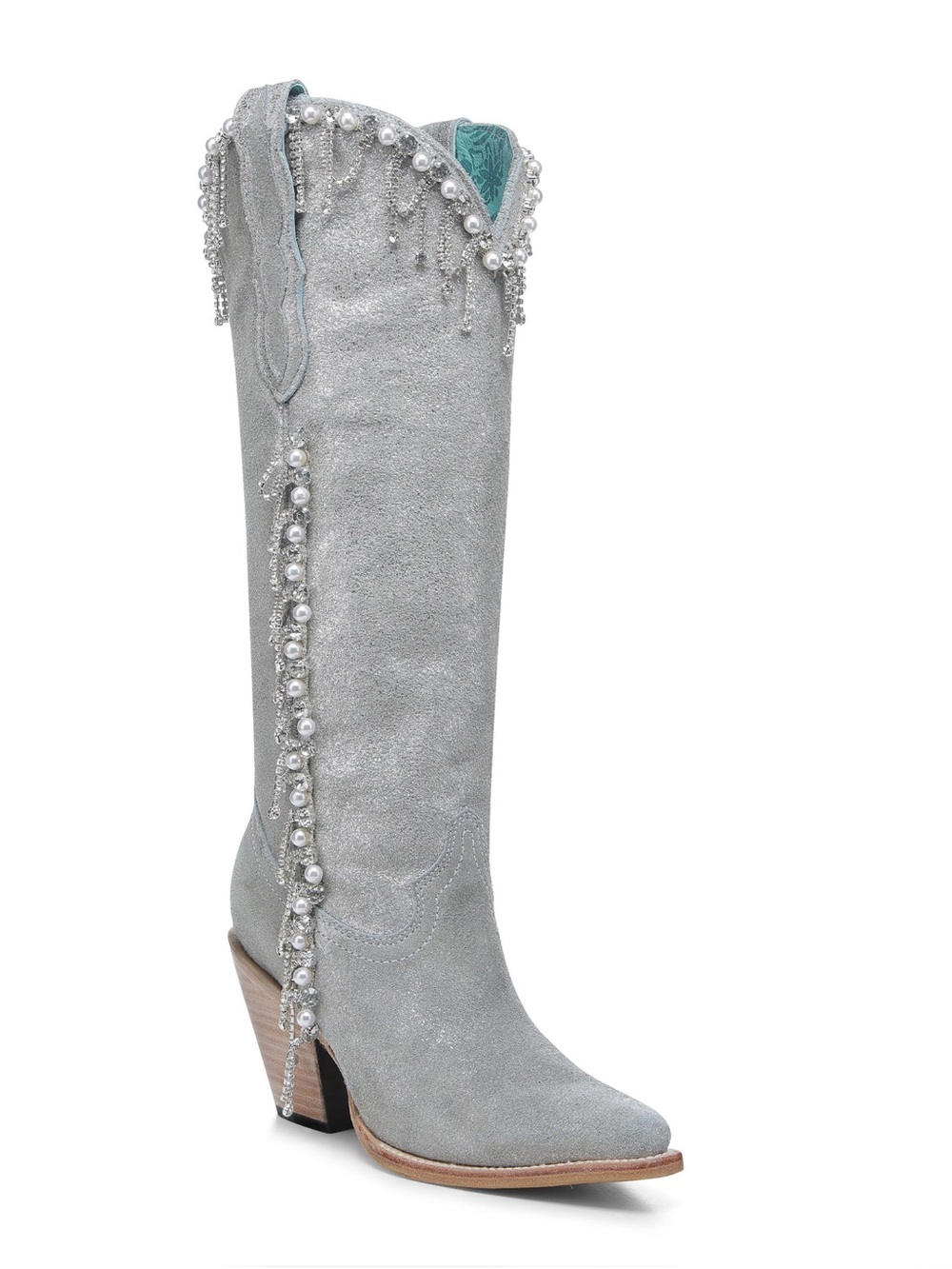 Corral silver rhinestone fringe Pearl Embellished cowboy boots